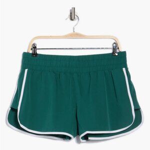NEW Varley - Size L Women's Soft Ripstop Contrast Trim Shorts - Forest Green